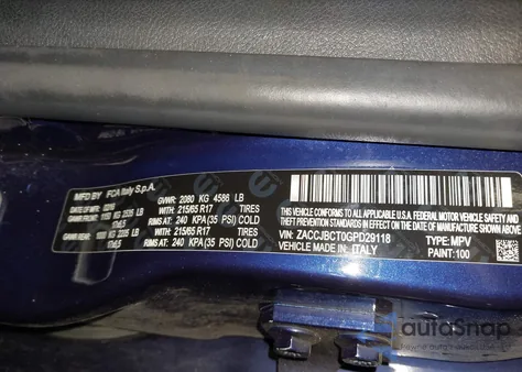 2016 Jeep Renegade Trailhawk from USA, damaged, VIN ZACCJBCT0GPD29118